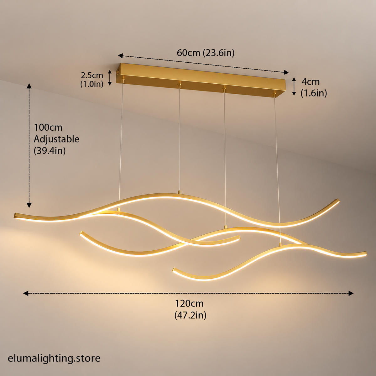Tree Branch Chandelier - Gold or Black Aluminum Flush Ceiling Light for Dining Room