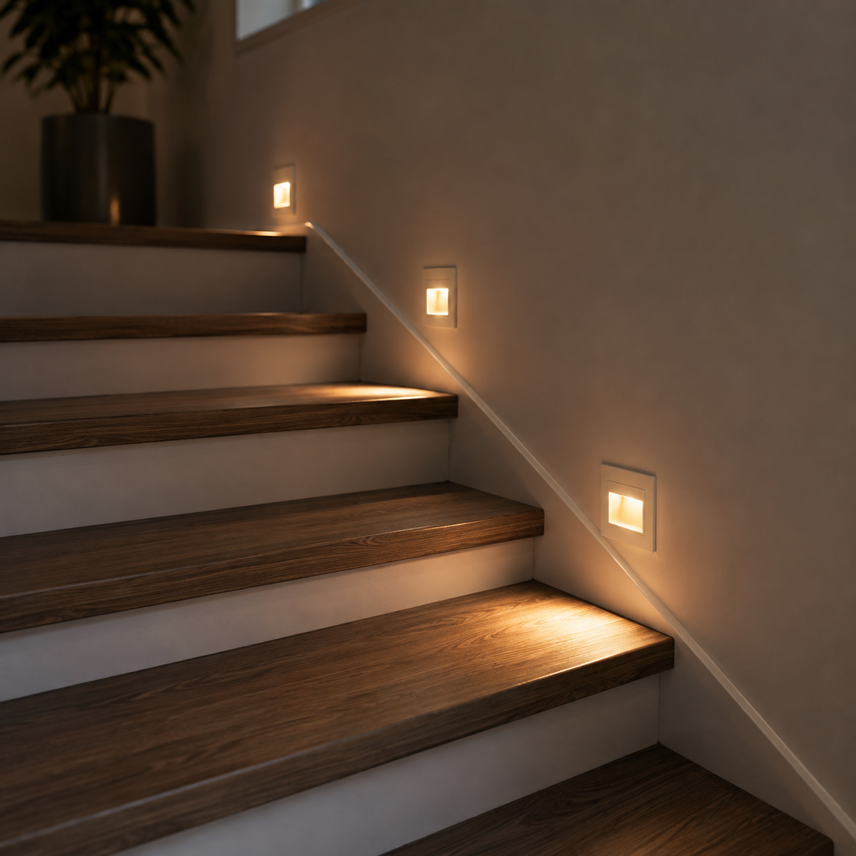 Recessed Stair Light - 1.5W LED Step Light with Mounting Box for Staircase & Hallway