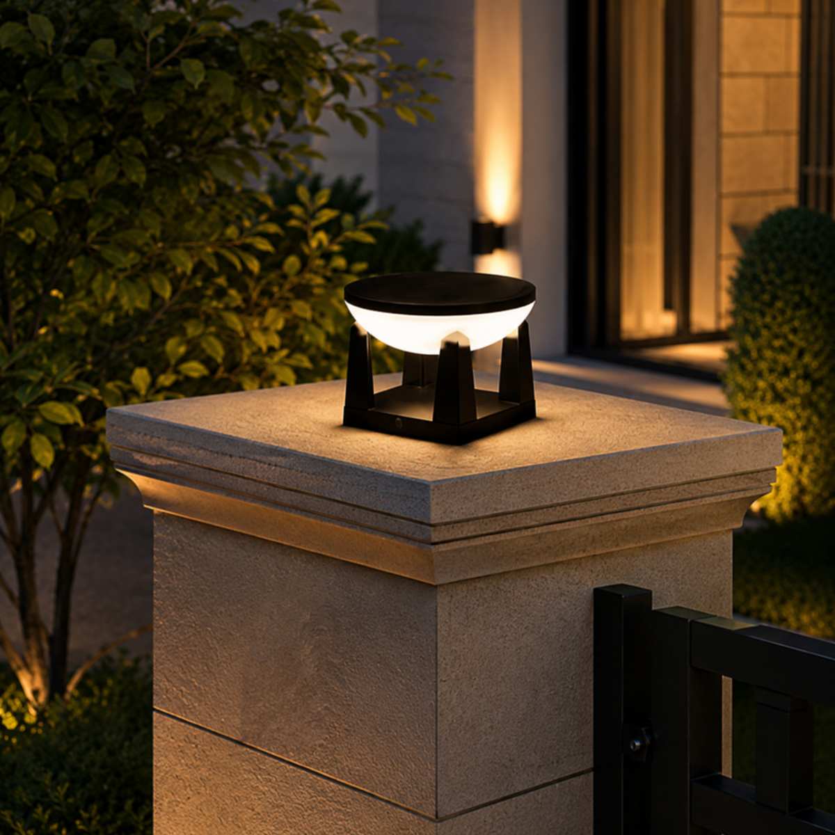 Solar Post Light - IP65 Waterproof 360° LED Pillar Cap Light