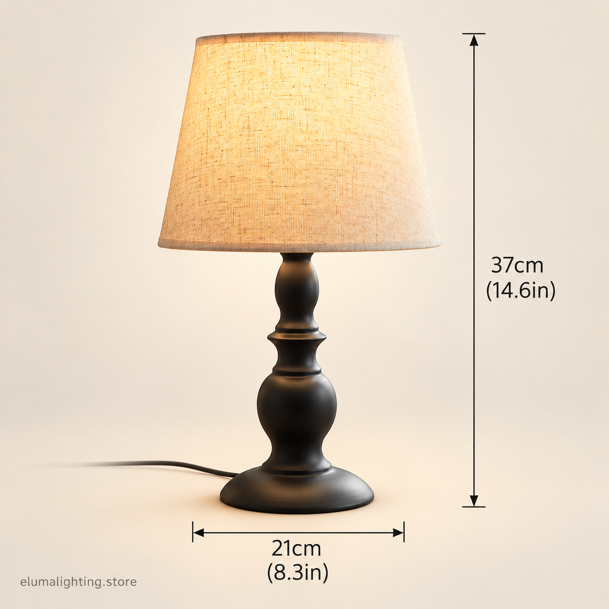 Nordic Bedside Table Lamp - Resin Body, Fabric Shade E27