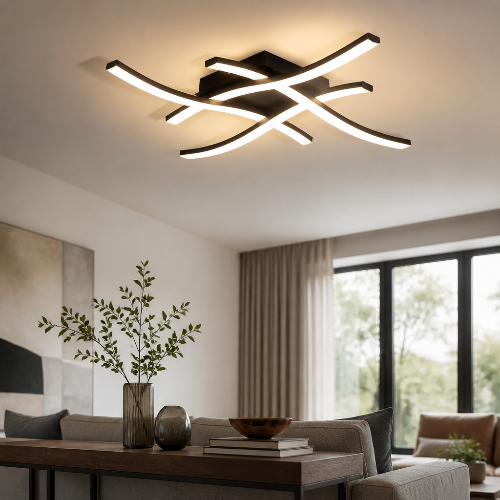 Rotatable LED Ceiling Spot Light Bar - Black 2, 3 or 4 Head Track Light for Kitchen