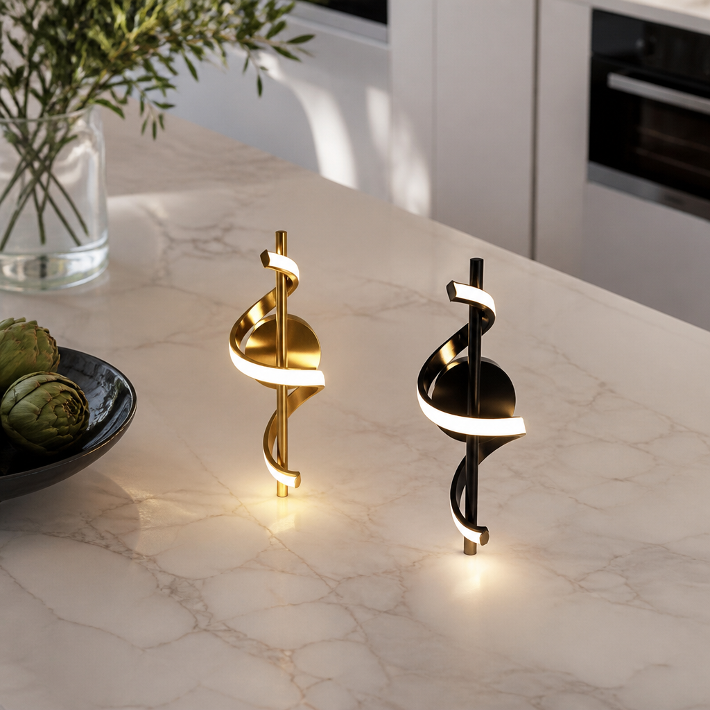 Nordic Modern Wall Light - Black or Gold Sconce with Three Colour Temperature LED for Hallway, Above a Headboard and Staircase