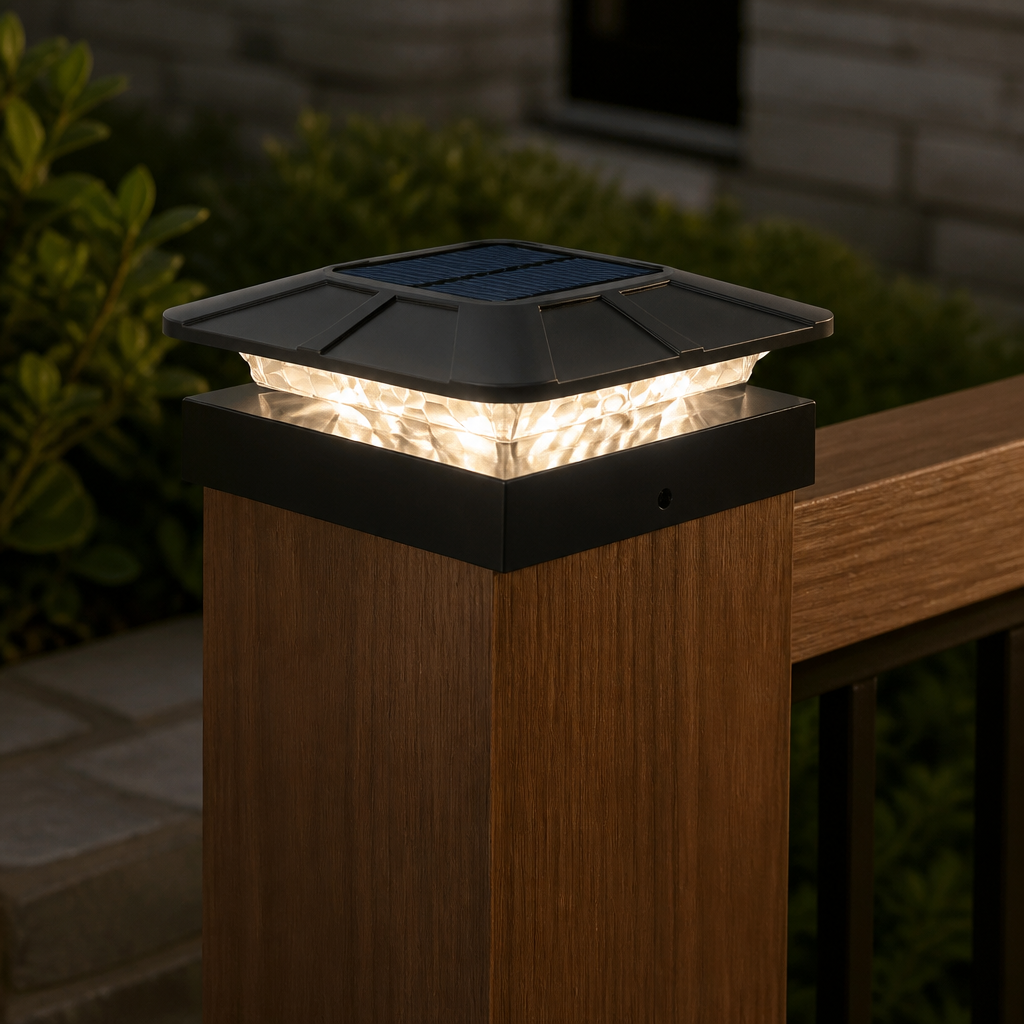 Solar Post Cap Lights - IP65 Waterproof Fence Lights with 3 Colour Modes, 2 Brightness Levels and 4 Inch Post Fit in 1, 2 or 4 Packs