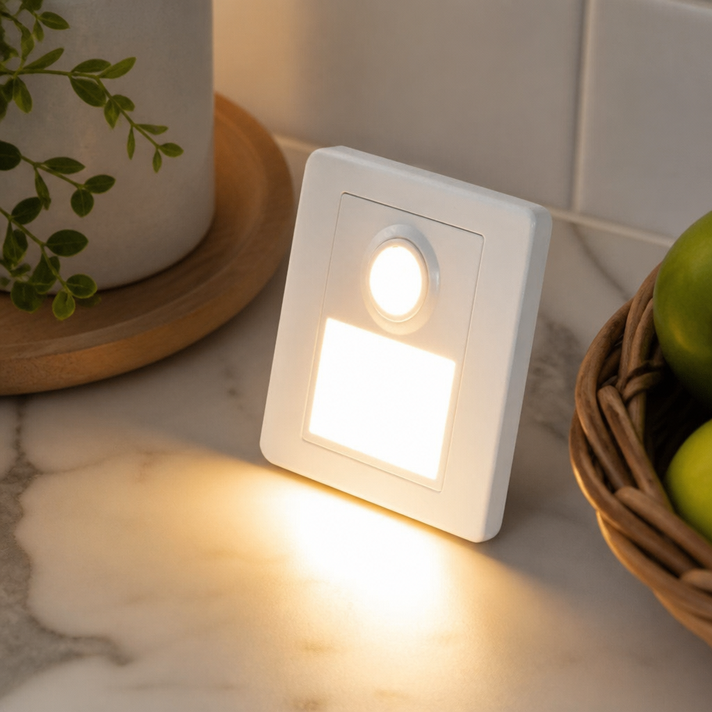 Motion Sensor Wall Light - Recessed Flush LED Night Light for Hallway & Stairs