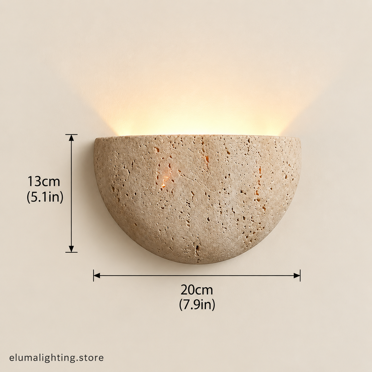Wabi Sabi Yellow Stone Wall Lamp - Warm LED Sconce for Bedside, Corridor & Cafe