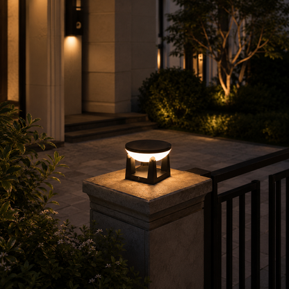 Solar Post Light - IP65 Waterproof 360° LED Pillar Cap Light