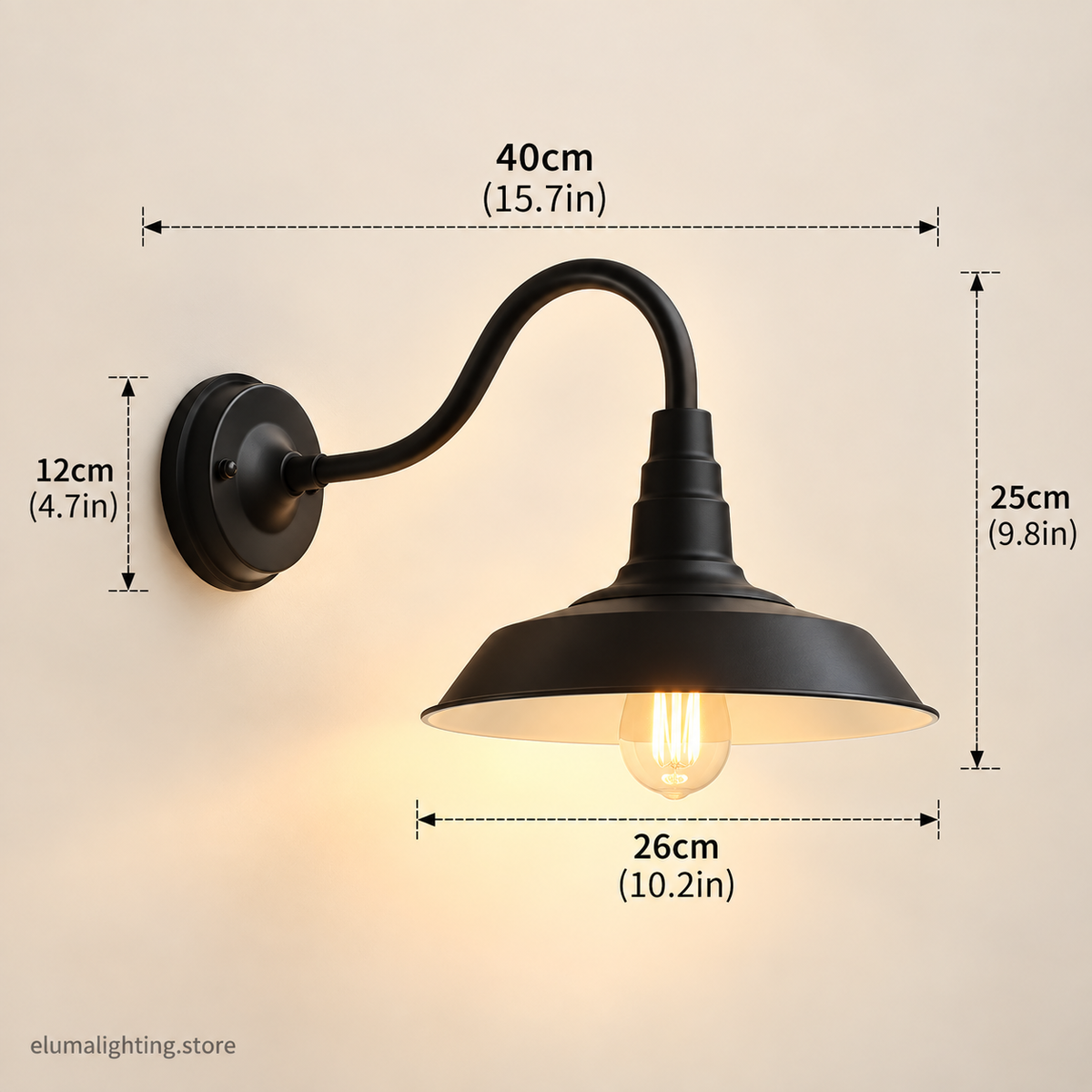 Retro IP65 Outdoor Wall Lantern - E27 Black or Gold Bronze Porch Light for Garden