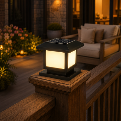 Solar Pillar Lights - IP65 Waterproof ABS and Acrylic Column Lights with Remote, Four Colour or RGB Modes, 15cm, 20cm and 25cm Sizes