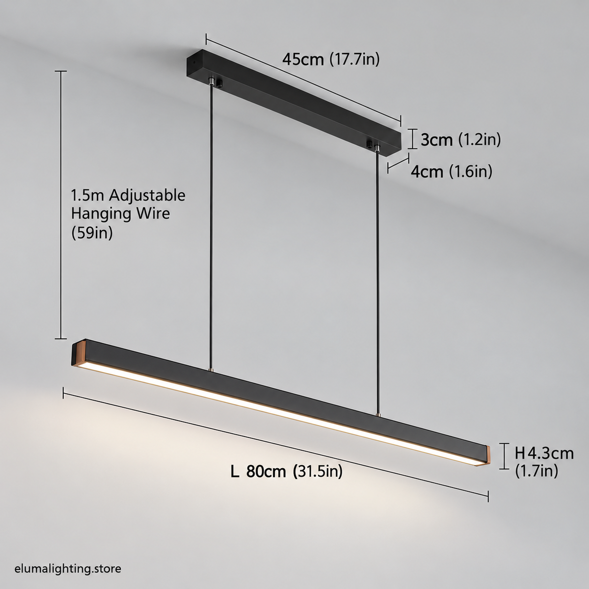 Nordic Minimalist Chandelier - Linear LED Pendant Light for Dining Room & Kitchen Island