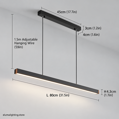Nordic Minimalist Chandelier - Linear LED Pendant Light for Dining Room & Kitchen Island