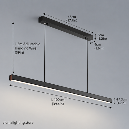 Nordic Minimalist Chandelier - Linear LED Pendant Light for Dining Room & Kitchen Island