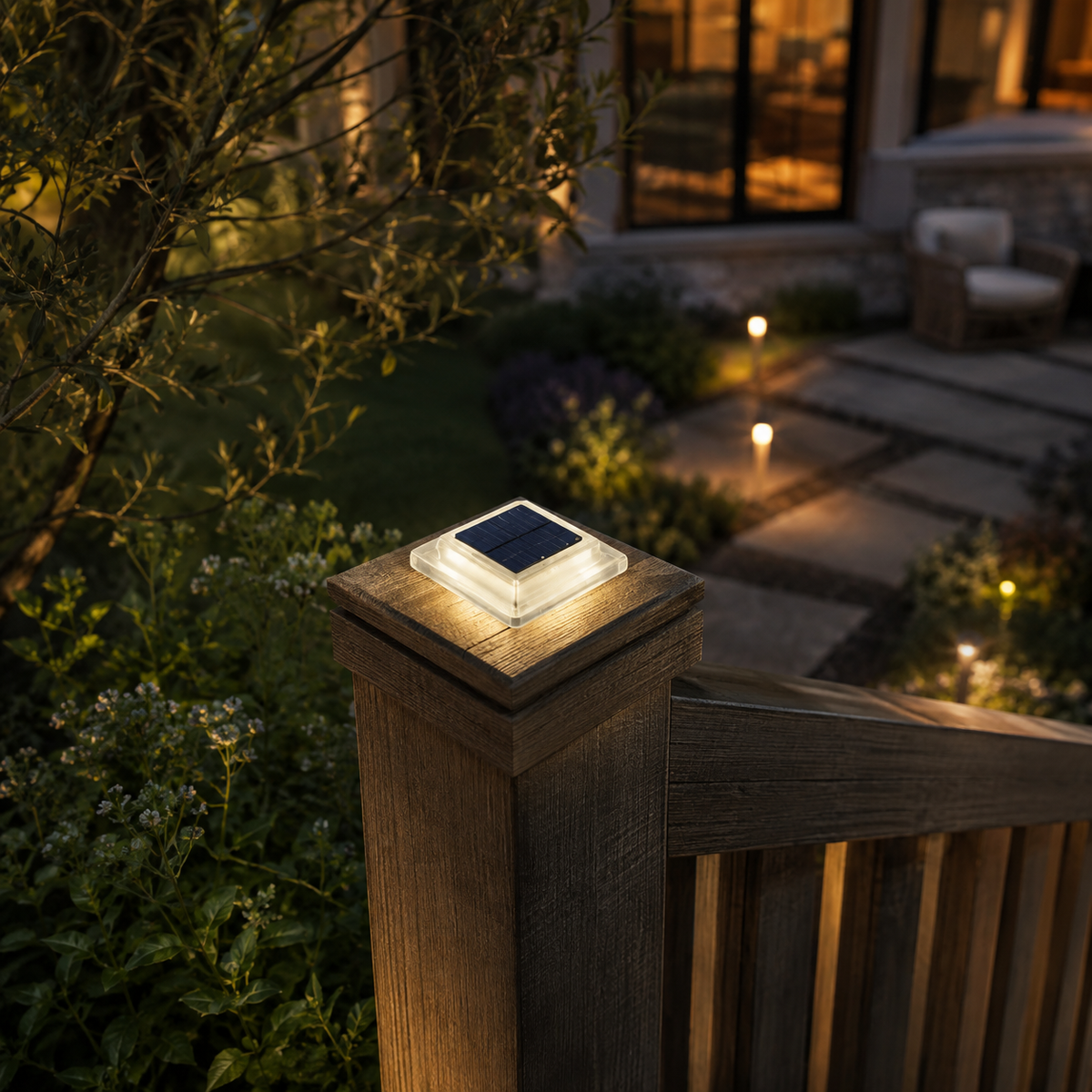Solar Post Cap Lights for 4x4 Posts - IP65 Waterproof Fence Lights with 12 SMD LEDs, 3000K/6000K Light and 1 or 2 Pack Options