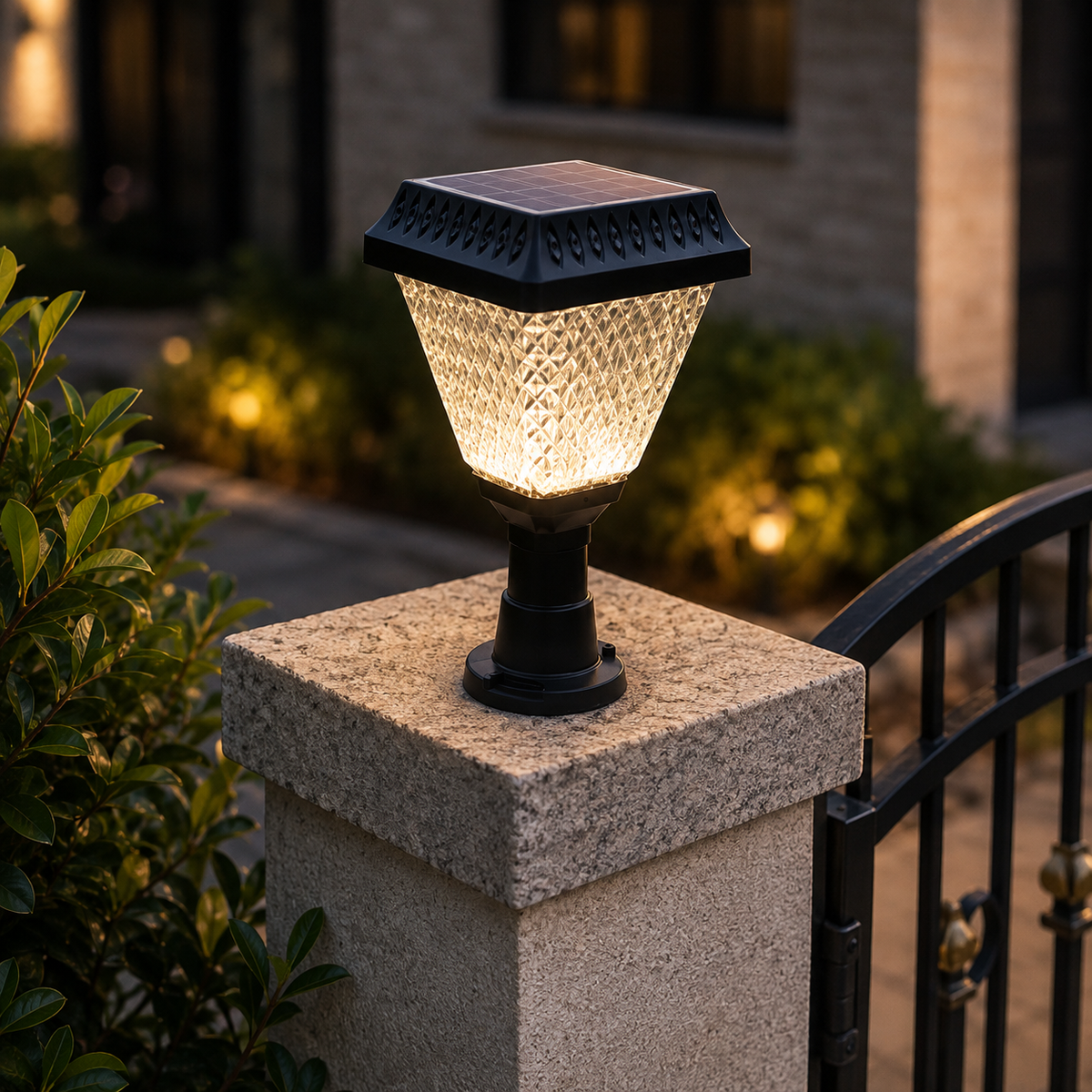 Solar Post and Wall Light - IP65 Waterproof ABS RGB LED Lamp with Automatic Dusk to Dawn Operation for Fences, Pillars and Patios