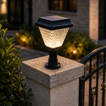 Solar Post and Wall Light - IP65 Waterproof ABS RGB LED Lamp with Automatic Dusk to Dawn Operation for Fences, Pillars and Patios