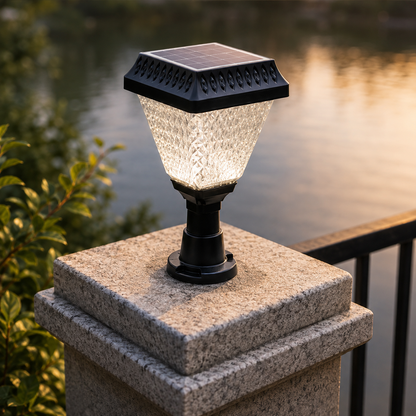 Solar Post and Wall Light - IP65 Waterproof ABS RGB LED Lamp with Automatic Dusk to Dawn Operation for Fences, Pillars and Patios