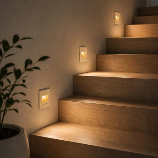 Recessed Stair Light - 1.5W LED Step Light with Mounting Box for Staircase & Hallway