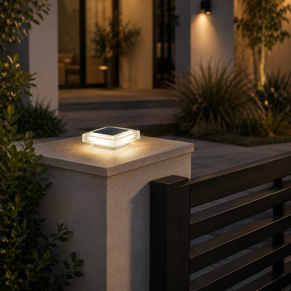 Solar Post Cap Lights for 4x4 Posts - IP65 Waterproof Fence Lights with 12 SMD LEDs, 3000K/6000K Light and 1 or 2 Pack Options