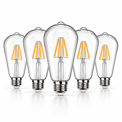 6 Pack Edison LED Bulbs - E26 Warm White