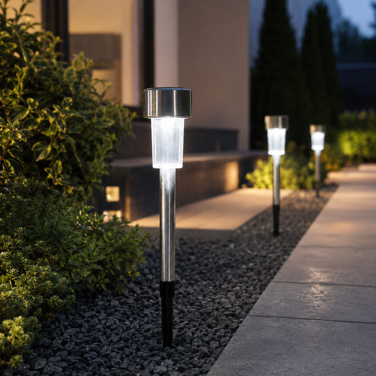 10 Pack Solar Garden Lanterns - IP44 Dusk to Dawn Pathway Lights