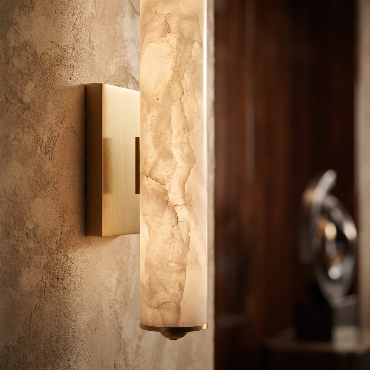 Marble & Copper Wall Lamp - Modern LED Sconce for Hallway, Bedside & Staircase