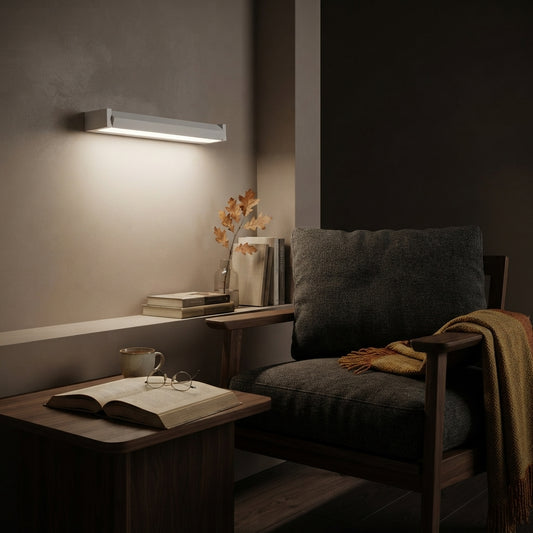 Adjustable Angle LED Outdoor Wall Light - IP65 Black or White Bar in 23.5 to 53.5cm