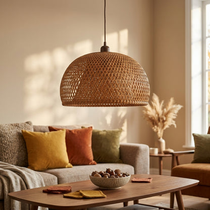 Bamboo Lantern Pendant Light - Hand Woven Rattan