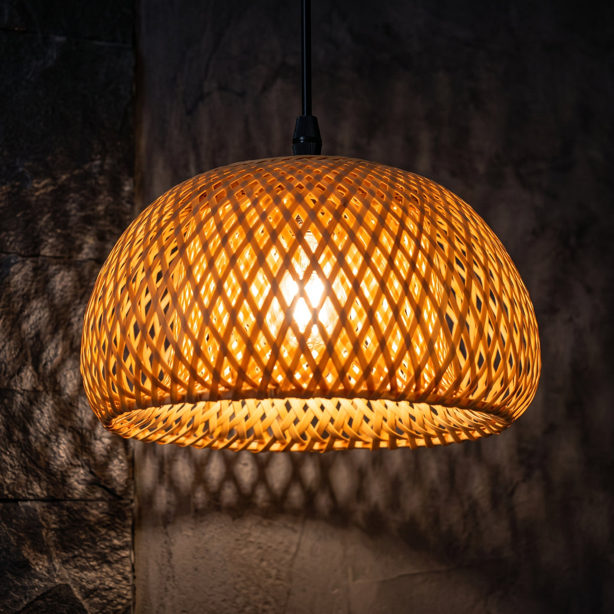 Bamboo Lantern Pendant Light - Hand Woven Rattan