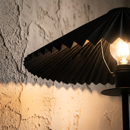 Pleated Floor Lamp - Minimalist Fabric Shade Standing Light for Living Room & Bedroom