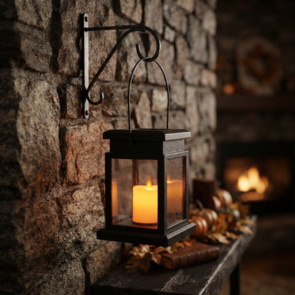 Solar Palace Lantern - Hanging Flickering Candle Garden Light for Patio & Lawn