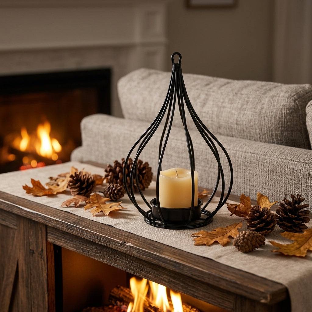 Solar Candle Lantern - Flickering Flameless Glass Lantern for Garden Table, Patio & Path