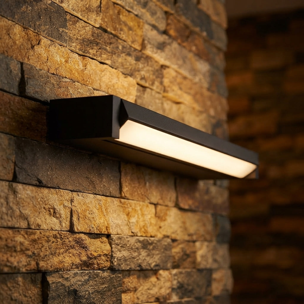 Adjustable Angle LED Outdoor Wall Light - IP65 Black or White Bar in 23.5 to 53.5cm