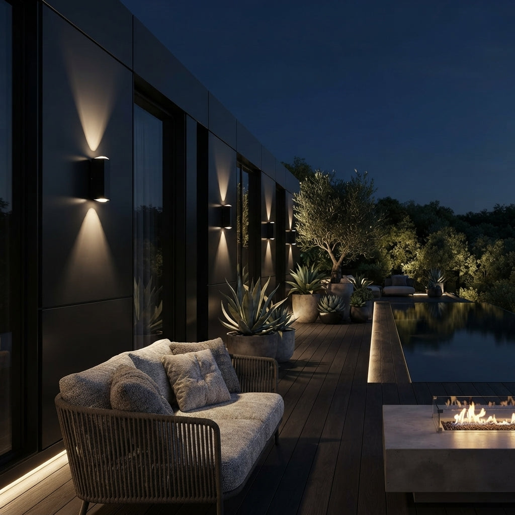 IP65 LED Wall Light - 6W/10W Die Cast Aluminium Sconce in 120mm/180mm with White, Warm White, Red, Blue, Green or Yellow LED
