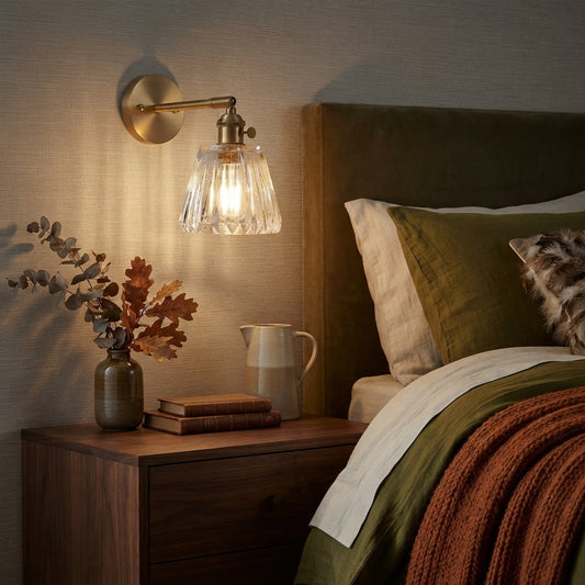 Luxe Brass Clear Glass Wall Sconce Bra Lamp