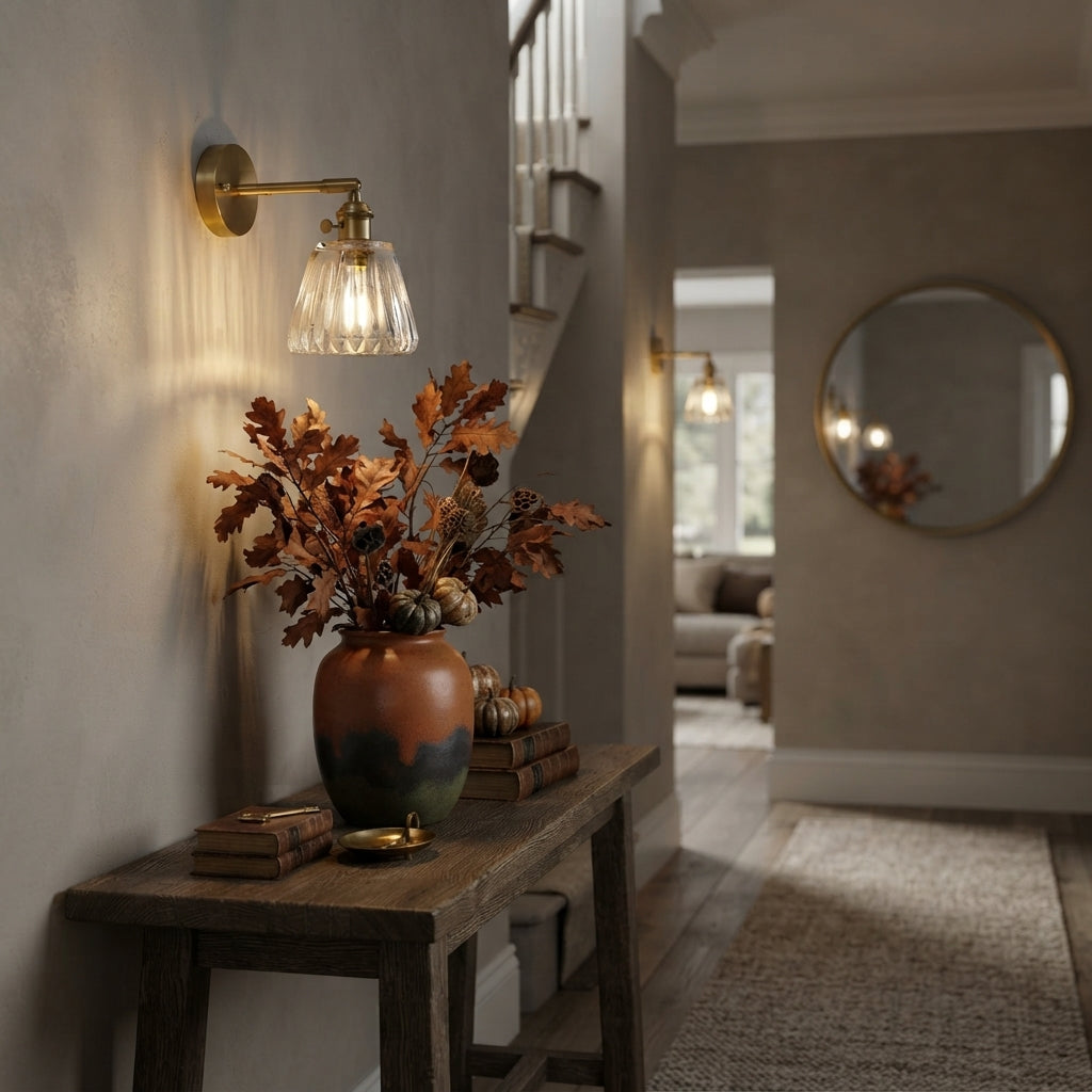 Luxe Brass Clear Glass Wall Sconce Bra Lamp