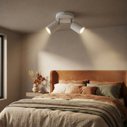 350 Degree Rotatable Dual GU10 Spot Light - Black or White Ceiling & Wall Light