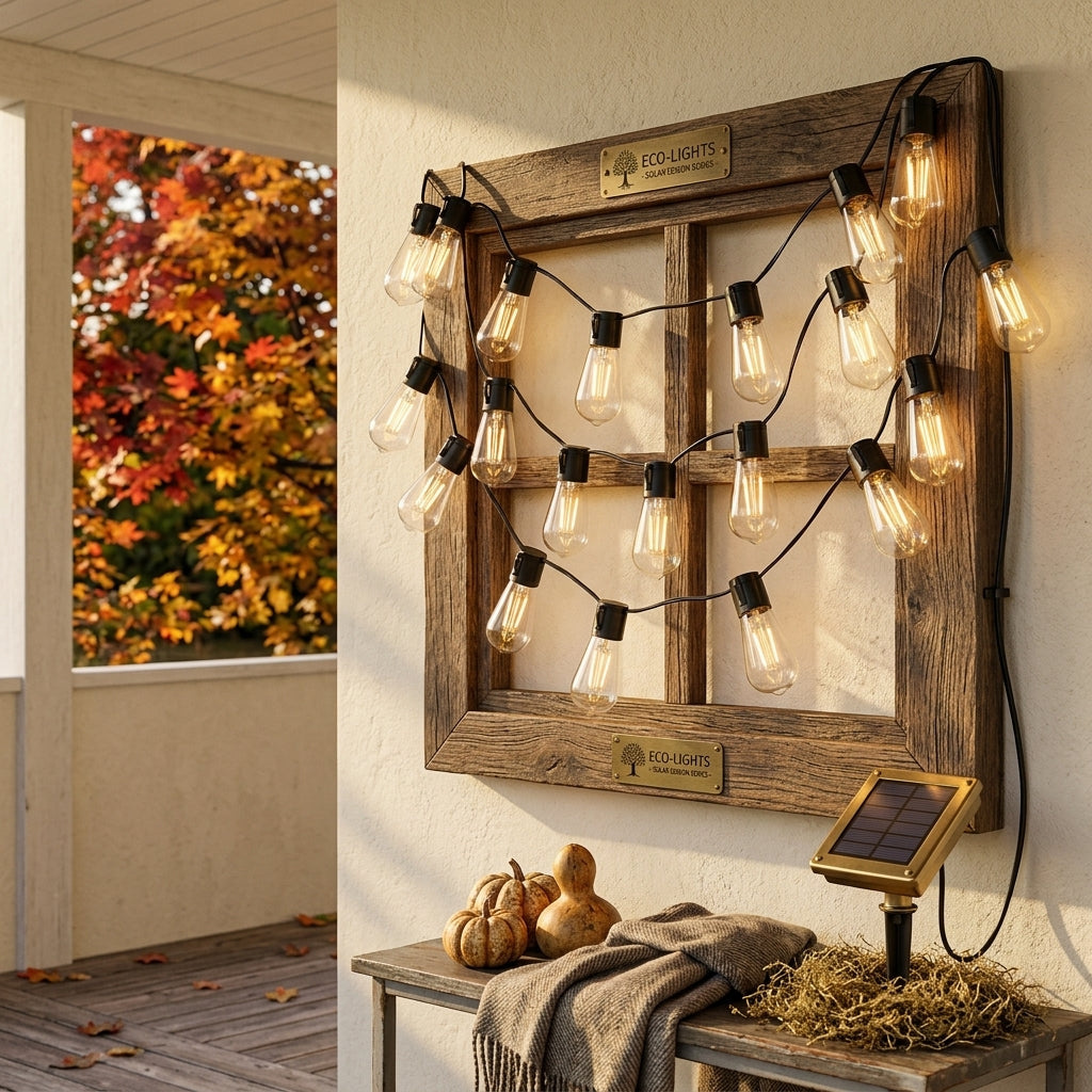 Solar Bulb String Lights - Waterproof Warm White Retro Lights for Patio, Garden & Balcony