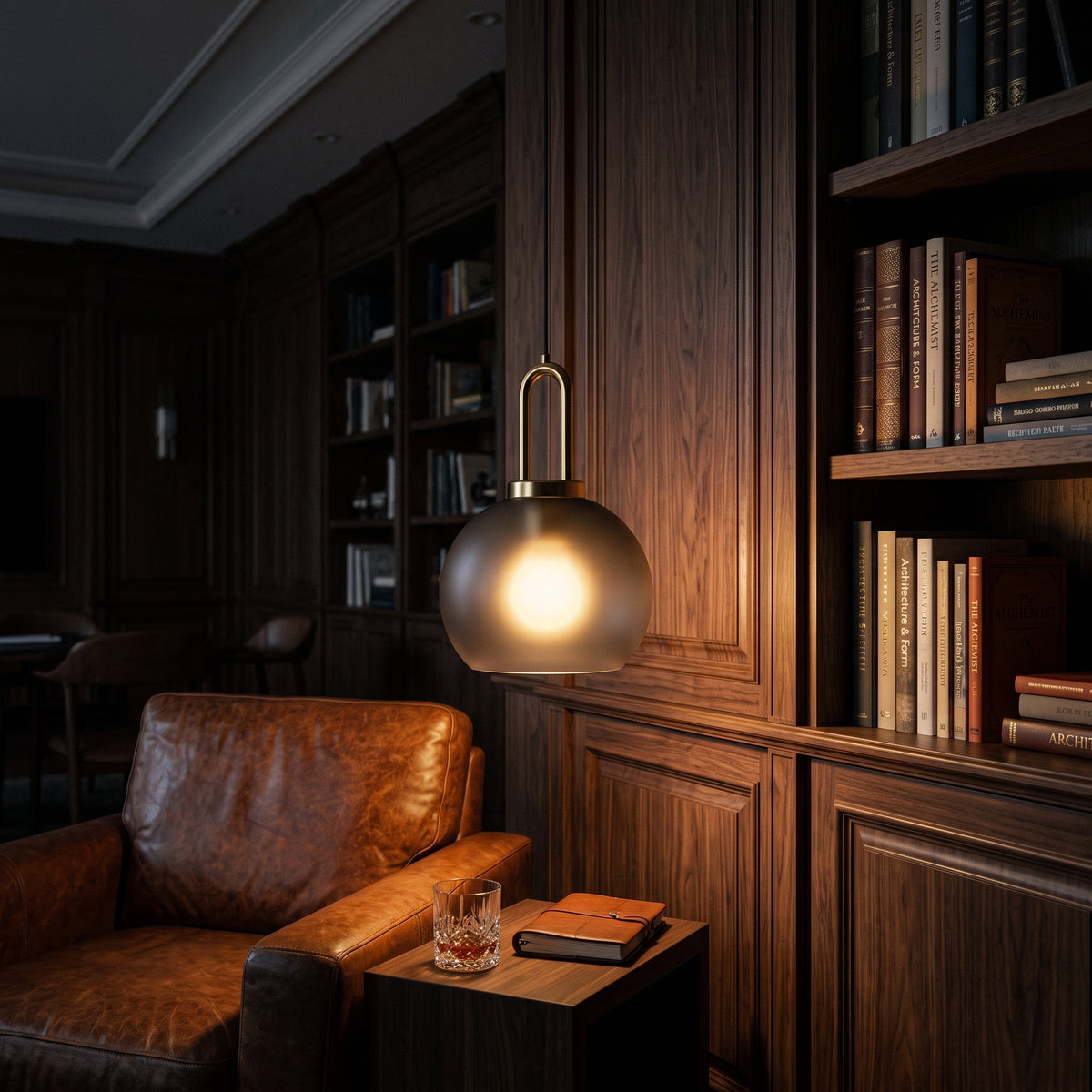 Smoked Glass Pendant Light - Industrial Globe Lamp