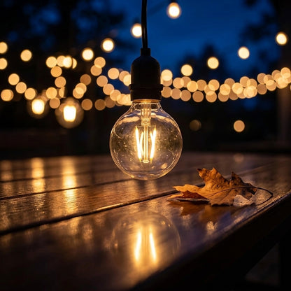 G40 Solar String Lights - IP55 Globe Garden & Patio Lights