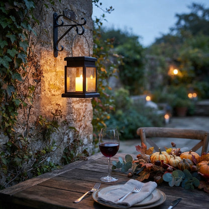 Solar Palace Lantern - Hanging Flickering Candle Garden Light for Patio & Lawn