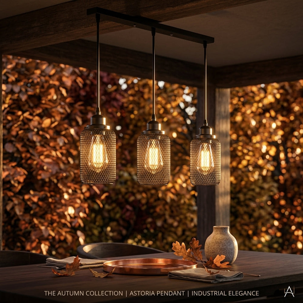 Industrial Cage Pendant Light - Black Metal E27 Hanging Lamp for Kitchen Island & Cafe