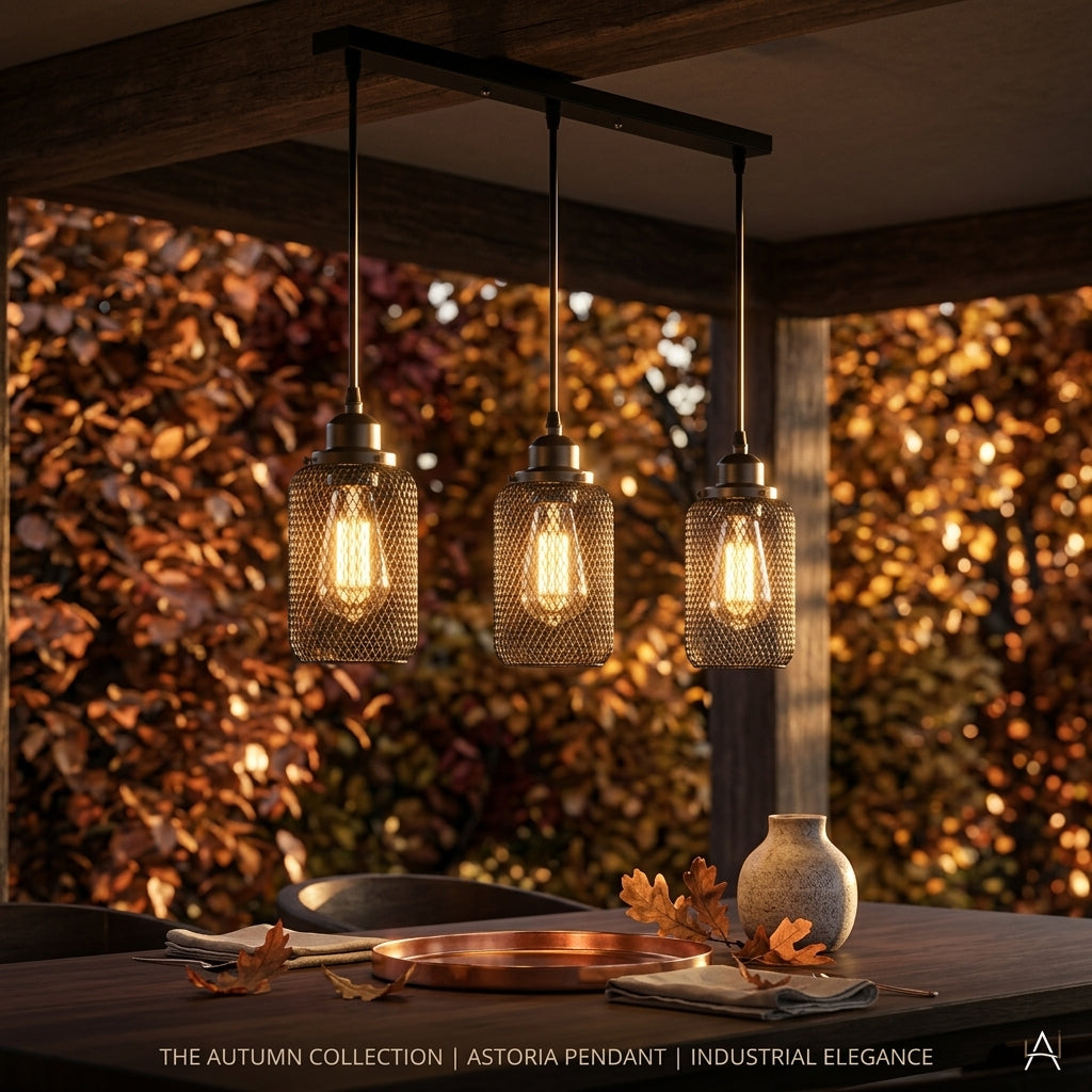 Industrial Cage Pendant Light - Black Metal E27 Hanging Lamp for Kitchen Island & Cafe