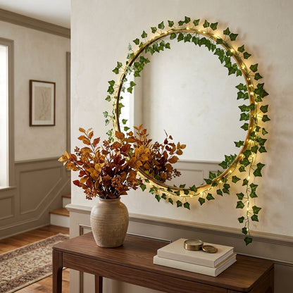 Solar Maple Leaf Ivy Fairy Lights - 7M or 12M IP65 Copper Wire Garland for Gardens