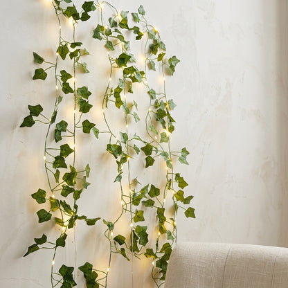 Solar Maple Leaf Ivy Fairy Lights - 7M or 12M IP65 Copper Wire Garland for Gardens