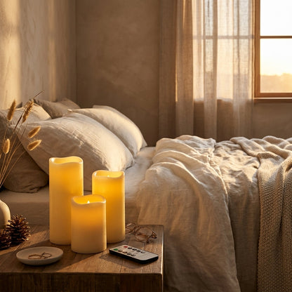 Flameless LED Candles with Remote - Flickering Waterproof Candles with Timer for Weddings