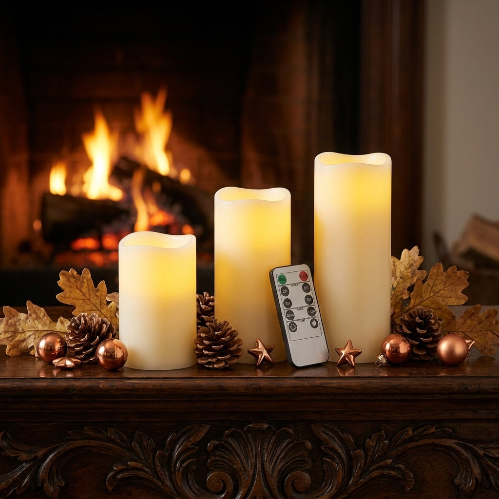 Flameless LED Candles with Remote - Flickering Waterproof Candles with Timer for Weddings