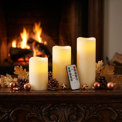 Flameless LED Candles with Remote - Flickering Waterproof Candles with Timer for Weddings