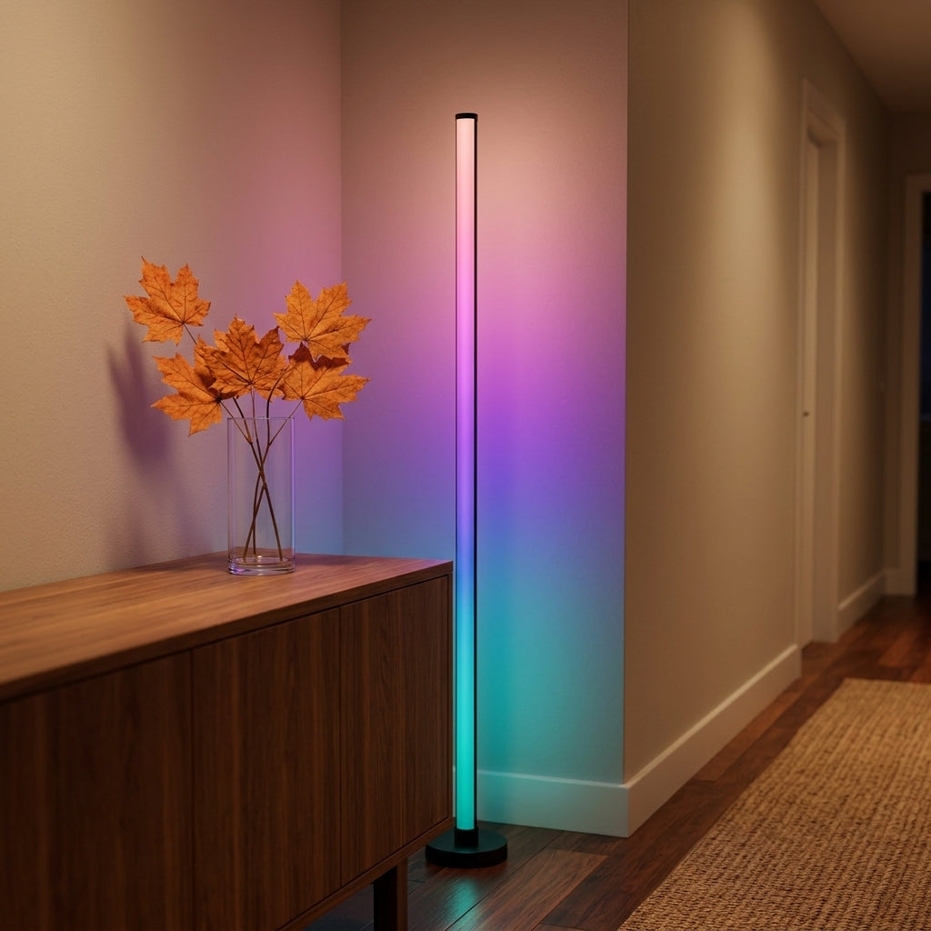 RGB Corner Floor Lamp - App & Remote Dimmable Ambient LED Light