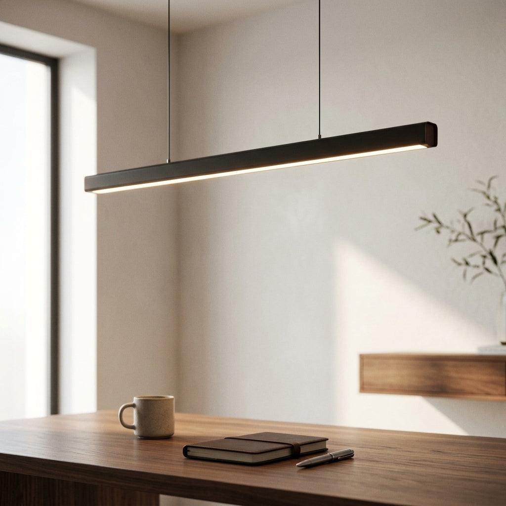 Nordic Minimalist Chandelier - Linear LED Pendant Light for Dining Room & Kitchen Island