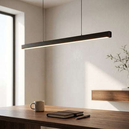 Nordic Minimalist Chandelier - Linear LED Pendant Light for Dining Room & Kitchen Island