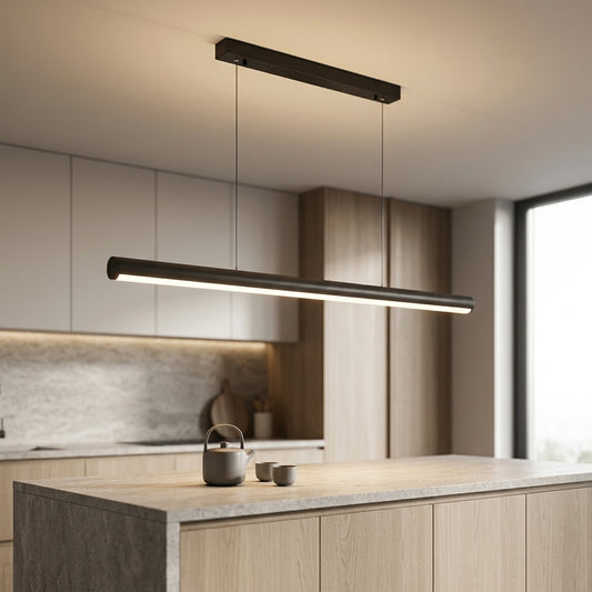 Nordic Minimalist Chandelier - Linear LED Pendant Light for Dining Room & Kitchen Island